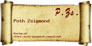 Poth Zsigmond névjegykártya